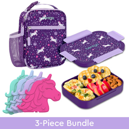 Bentgo Kids Snap & Go Lunch Box, Insulated Lunch Tote, & Ice Packs