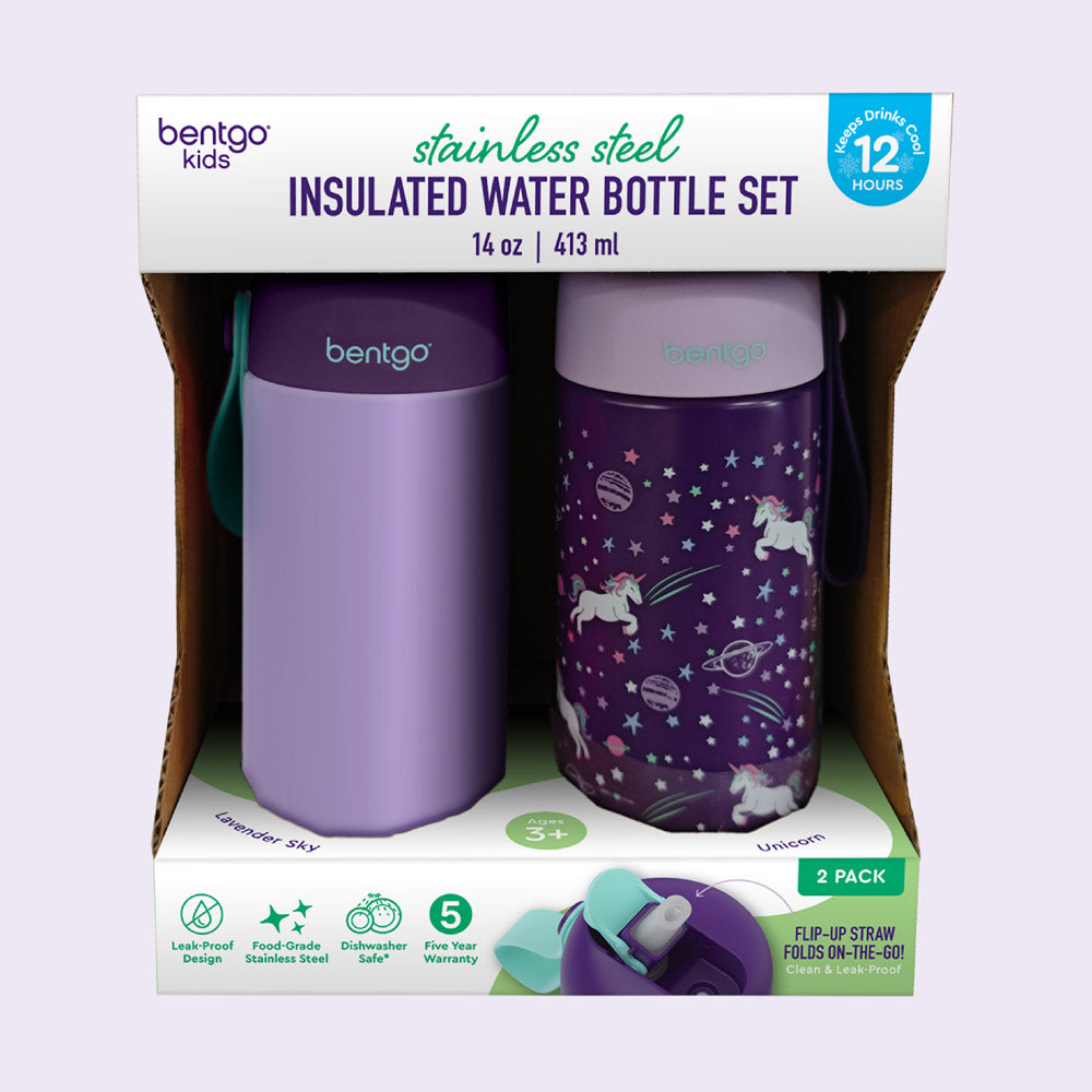 Bentgo Kids Stainless Steel Insulated Water Bottle (2-Pack)