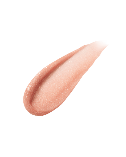 A smear of Gloss Bomb Universal Lip Luminizer in the shade Champ Stamp Fantasy on a white background.